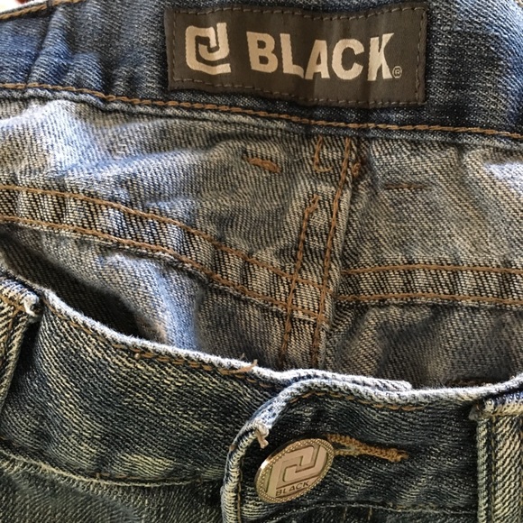 Black Low Rise Slim Straight Leg 30W 30L Blue Jean - Picture 6 of 7